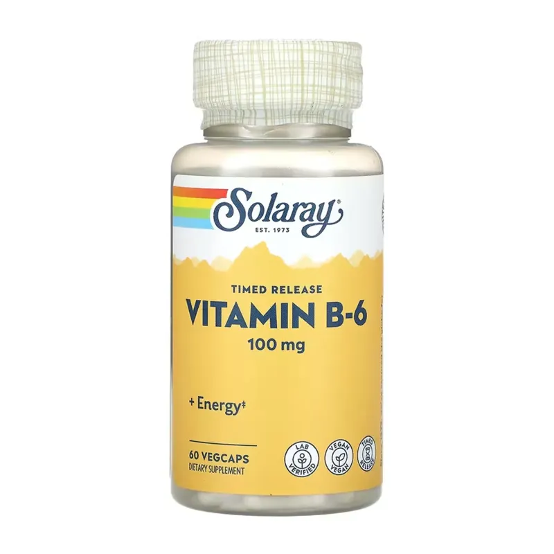 Solaray Vitamin B-6 Timed-Release 100 мг, 60 вег. капс.