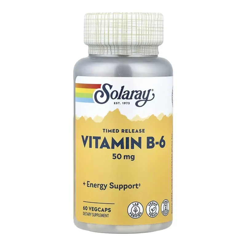Solaray Vitamin B-6 Timed-Release 50 мг, 60 вег. капс.