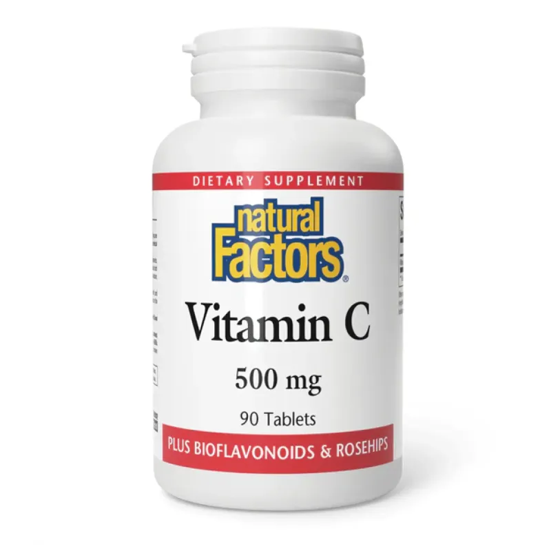 Natural Factors Vitamin C 500 мг, 90 табл., Без смаку
