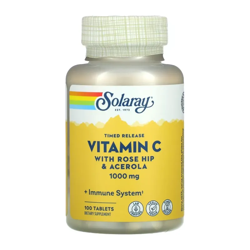 Solaray Vitamin C with Rose Hips & Ace 1000 мг, 100 табл.