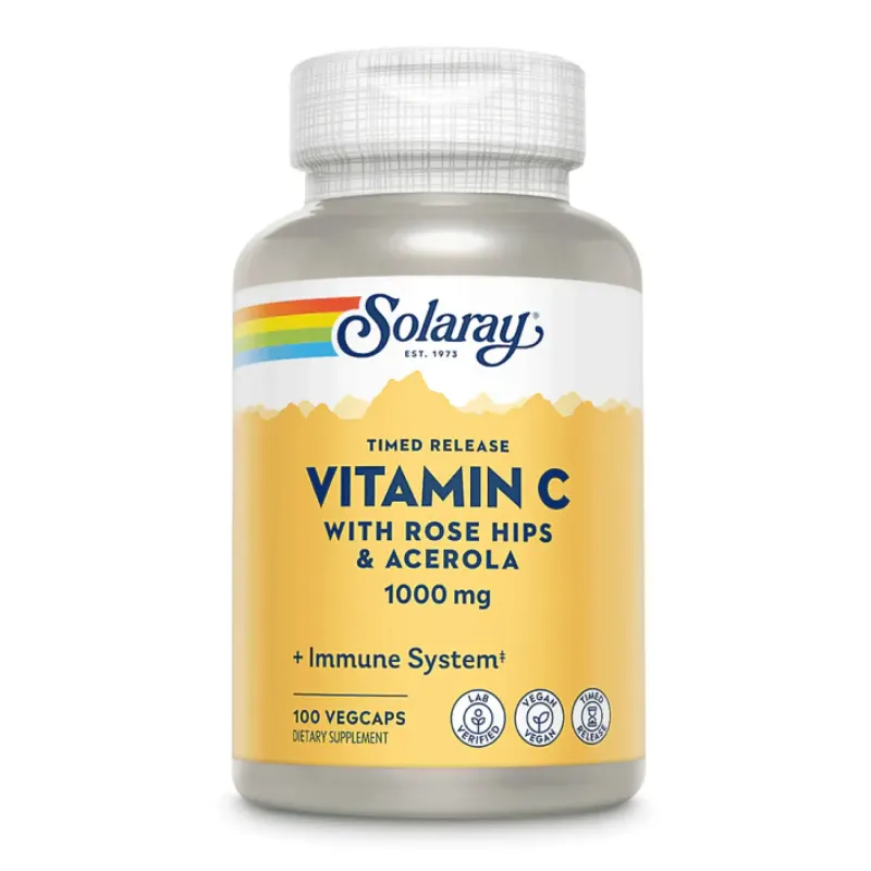 Solaray Vitamin C with Rose Hips & Acerola 1000 мг, 100 вег. капс.