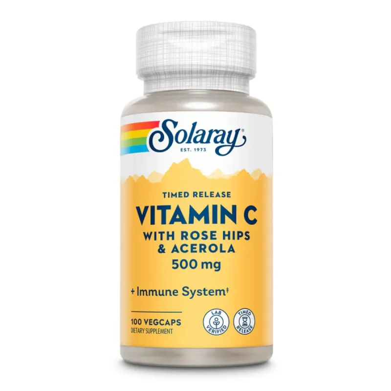 Solaray Vitamin C with Rose Hips & Acerola, Timed Release 500 мг, 100 вег. капс.