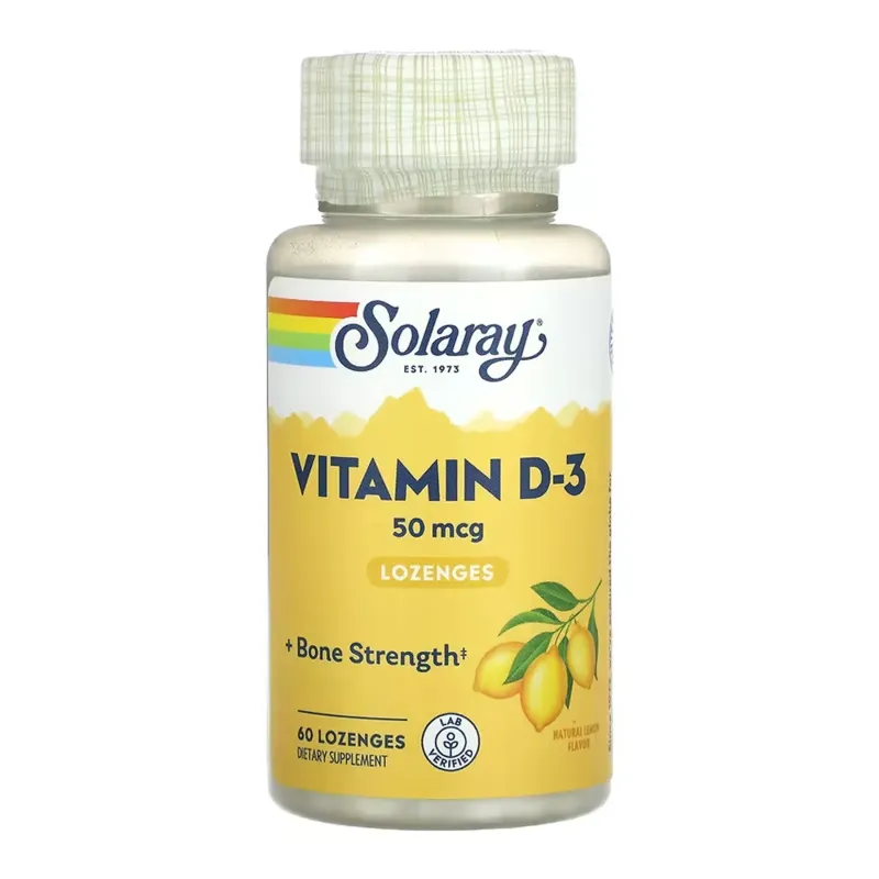 Solaray Vitamin D-3 50 мкг, 60 пастилок