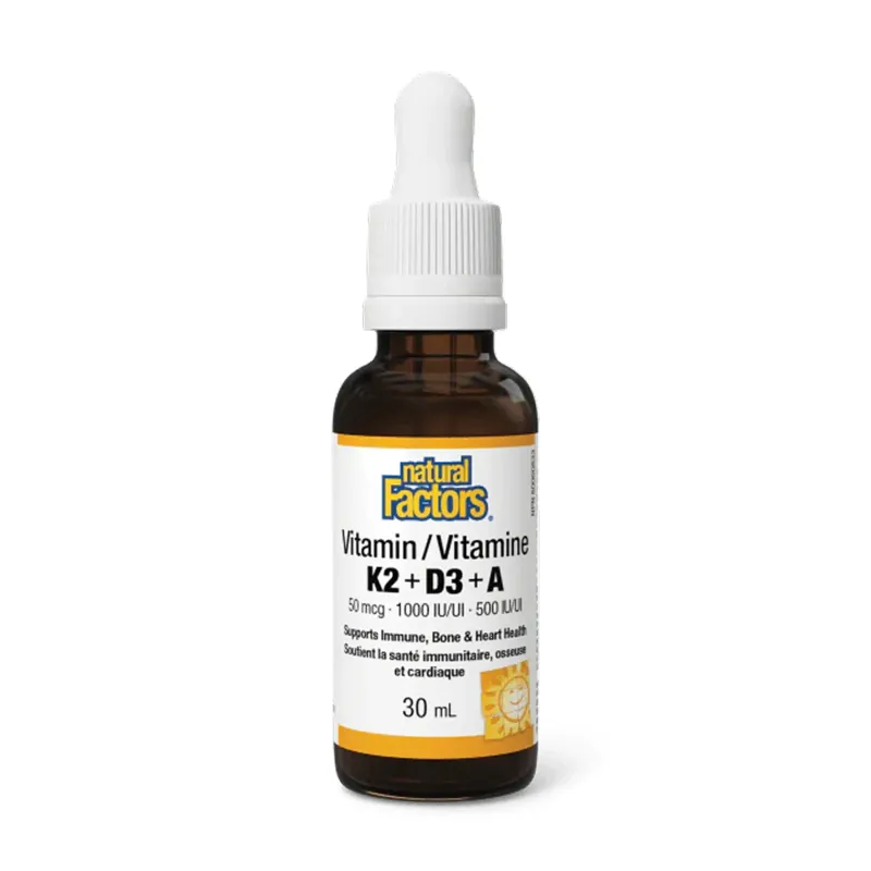 Natural Factors Vitamin K2+D3+A 50 мкг/1000 МО/500 МО, 30 мл