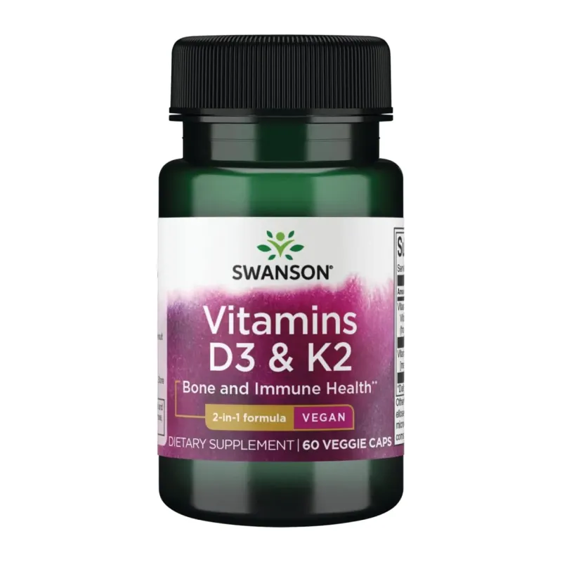 Swanson Vitamins D3 & K2 2000 МО & 75 мкг, 60 вег. капс.