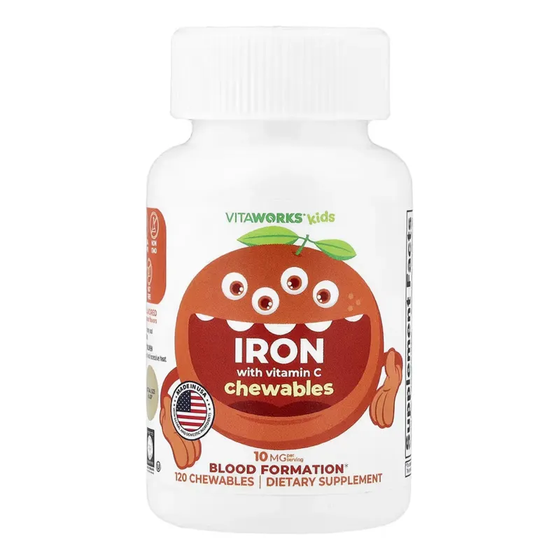 Lifeable VitaWorks Kids Iron With Vitamin C, 120 жув. табл.