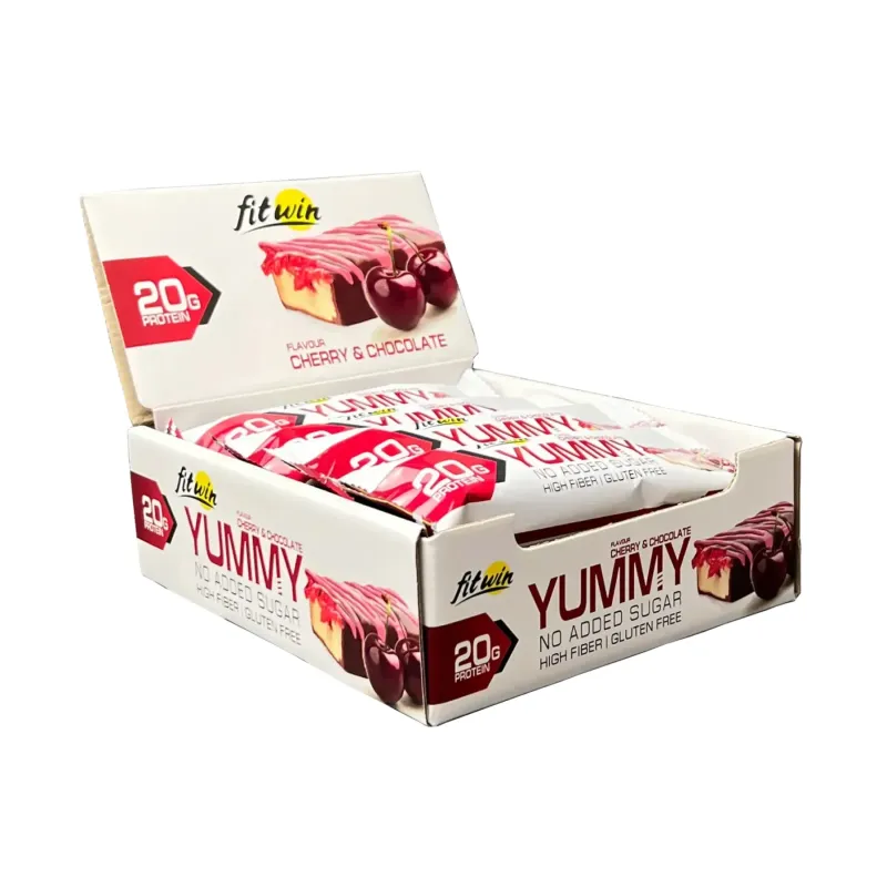 FitWin Yummy, 12 × 55 г, Вишня з шоколадом