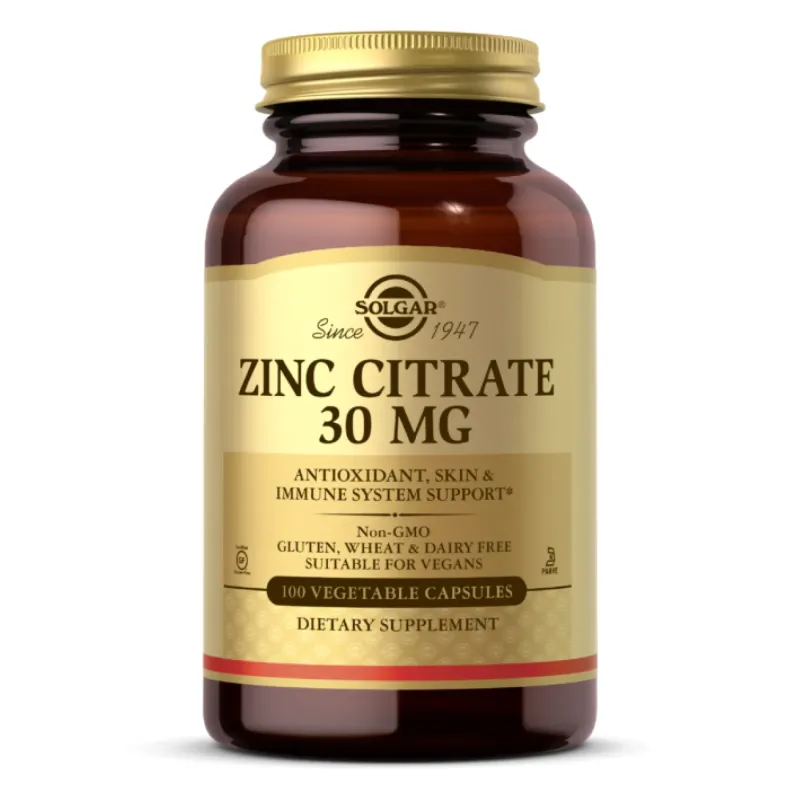 Solgar Zinc Citrate 30 мг, 100 вег. капс.