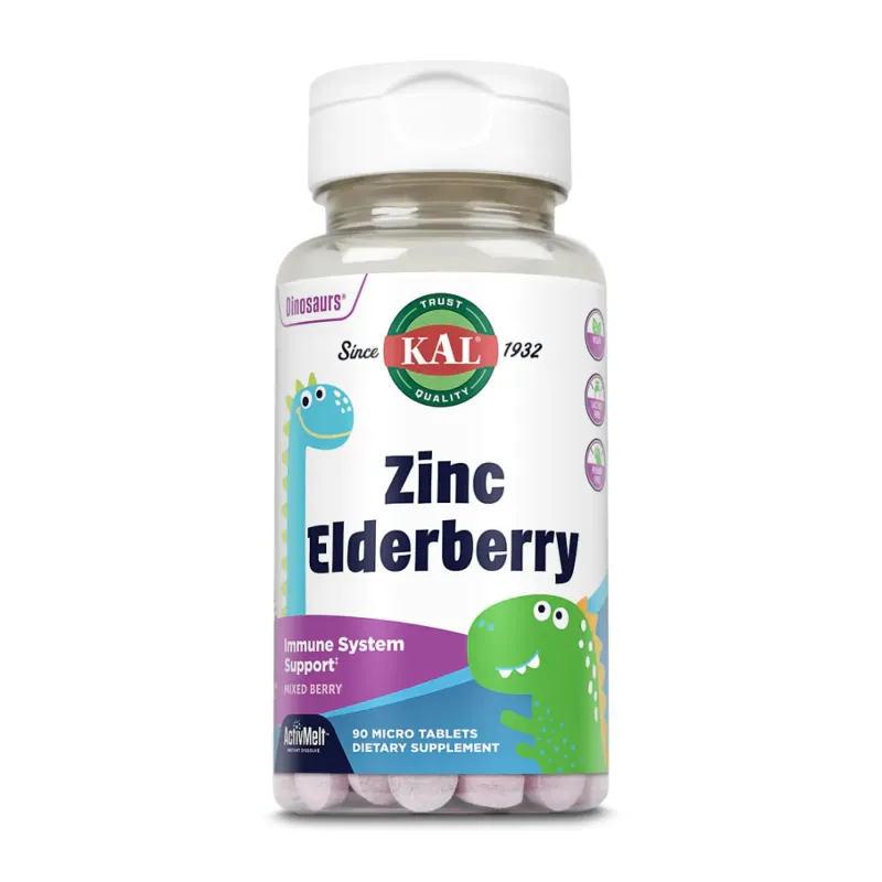 KAL Zinc Elderberry 5 мг, 90 табл., Ягоди