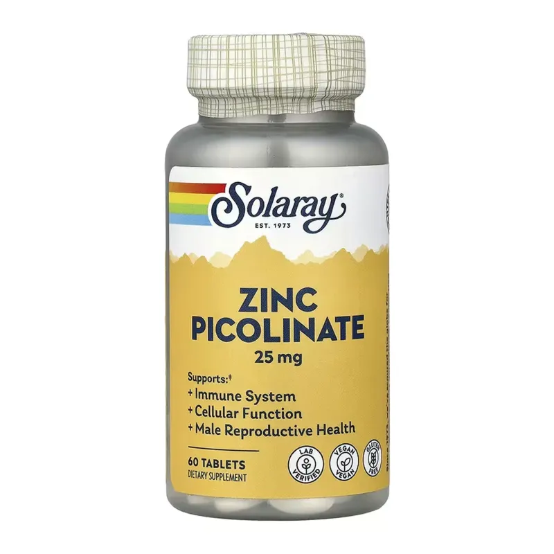 Solaray Zinc Picolinate 25 мг, 60 табл.