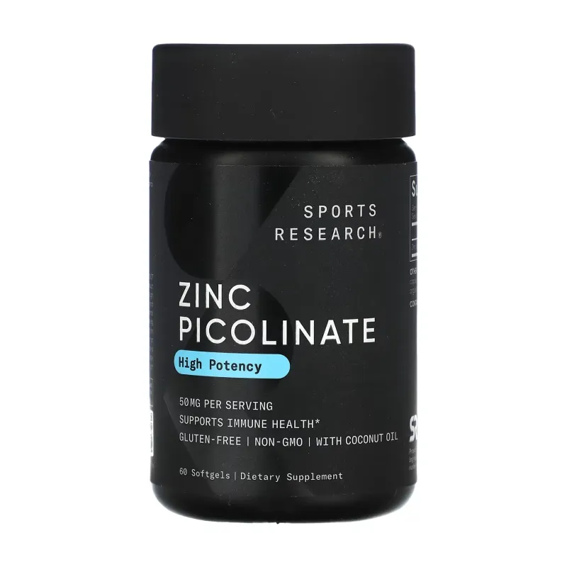Sports Research Zinc Picolinate 50 мг, 60 гел. капс.