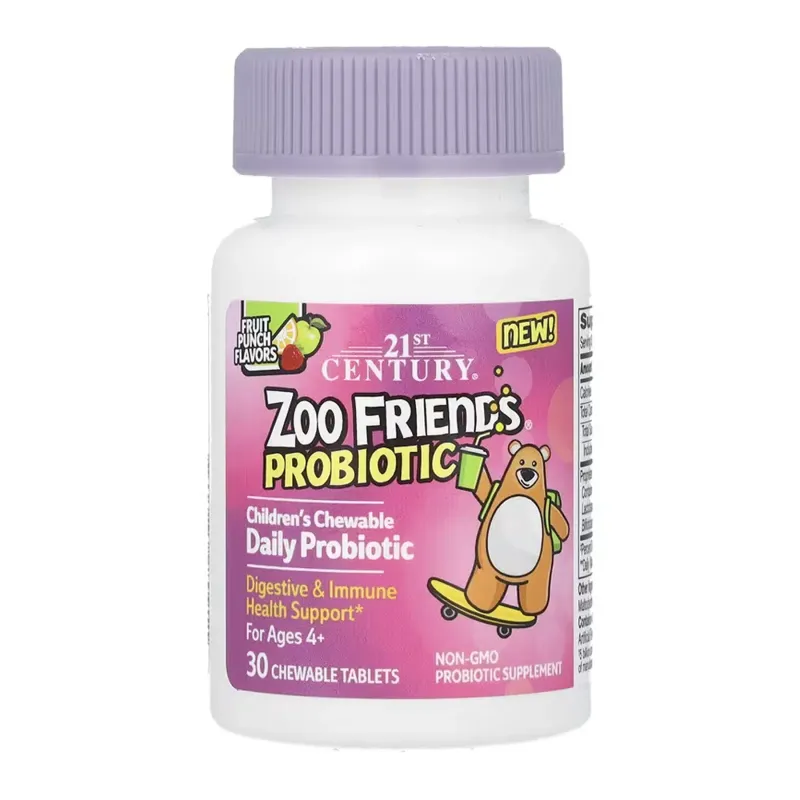 21st Century Zoo Friends Probiotic, 30 жув. табл.