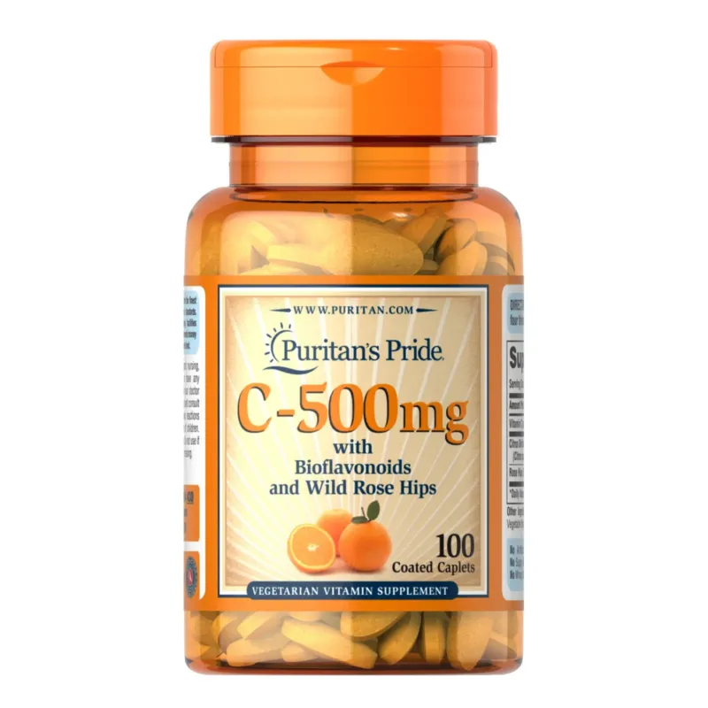 Puritans Pride Vitamin C-500 мг with Bioflavonoids and Rose Hips, 100 капс.