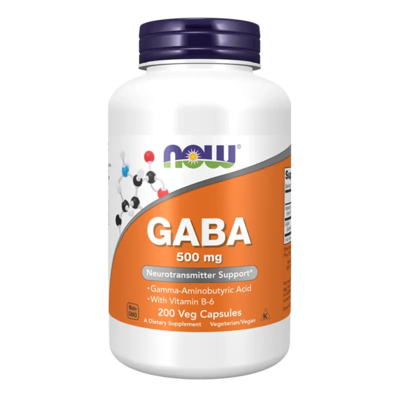 NOW Foods GABA 500 мг, 200 вег. капс.