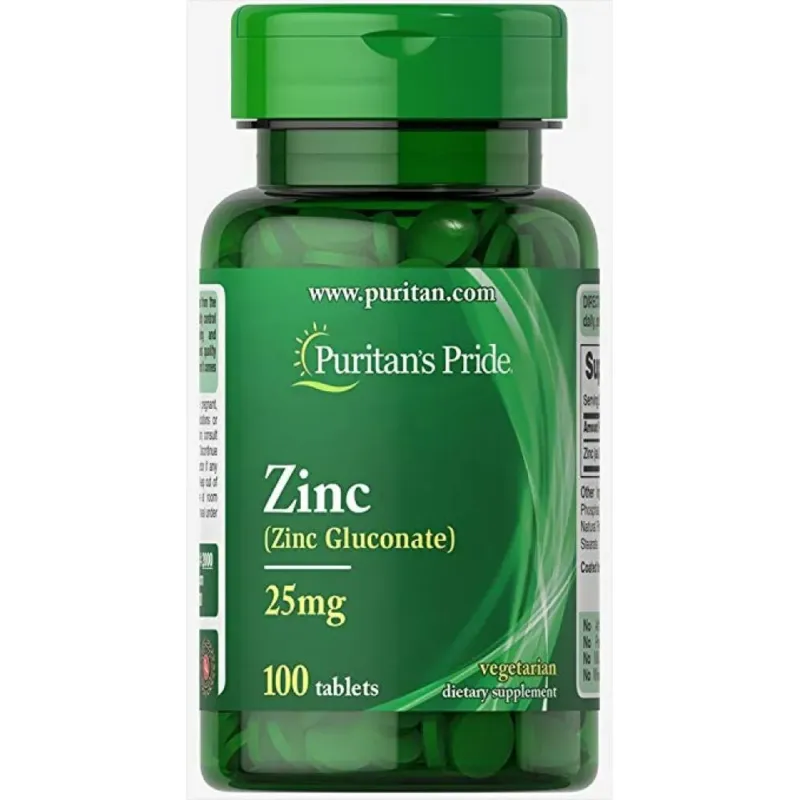 Puritans Pride Zinc 25 мг, 100 табл.