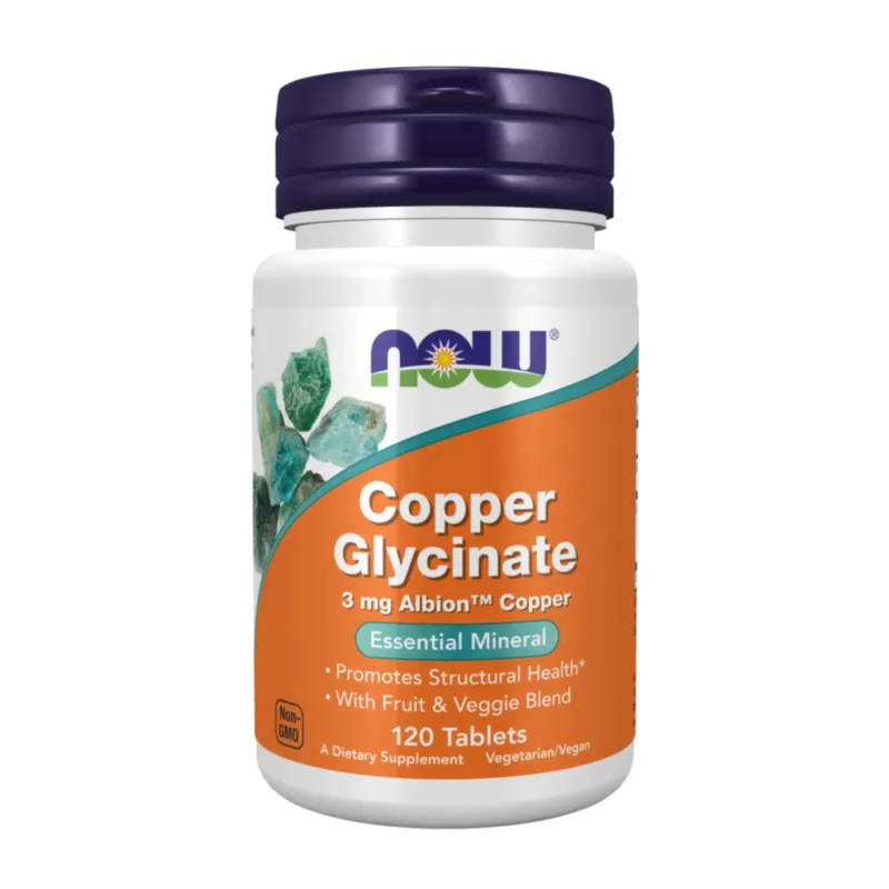NOW Foods Copper Glycinate 3 мг, 120 табл.