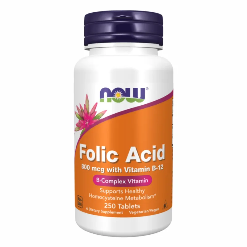 NOW Foods Folic Acid 800 мкг, 250 табл.