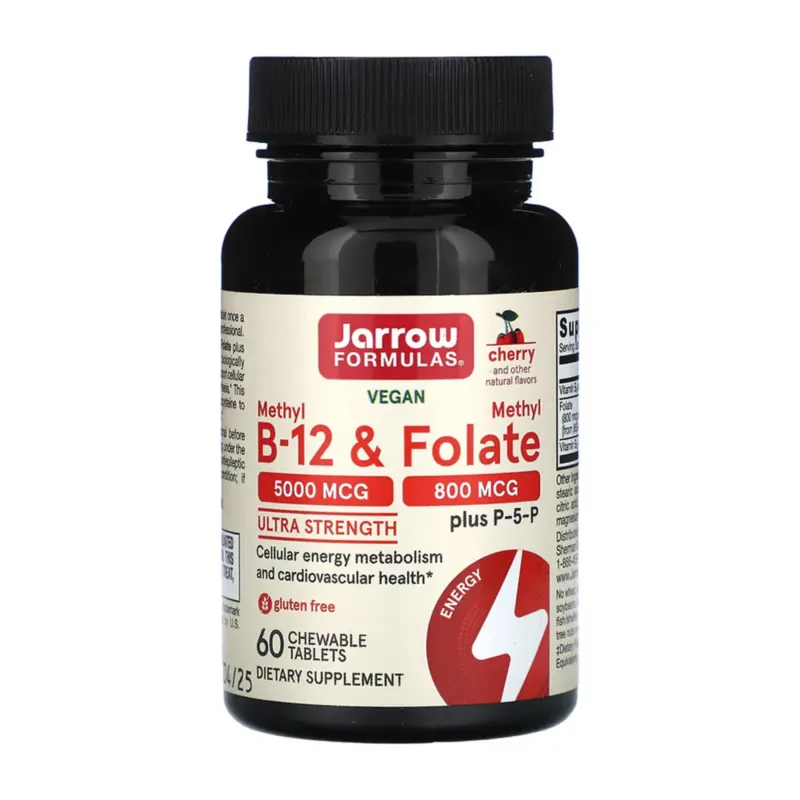 Jarrow Formulas Methyl B-12 & Methyl Folate, 60 табл.