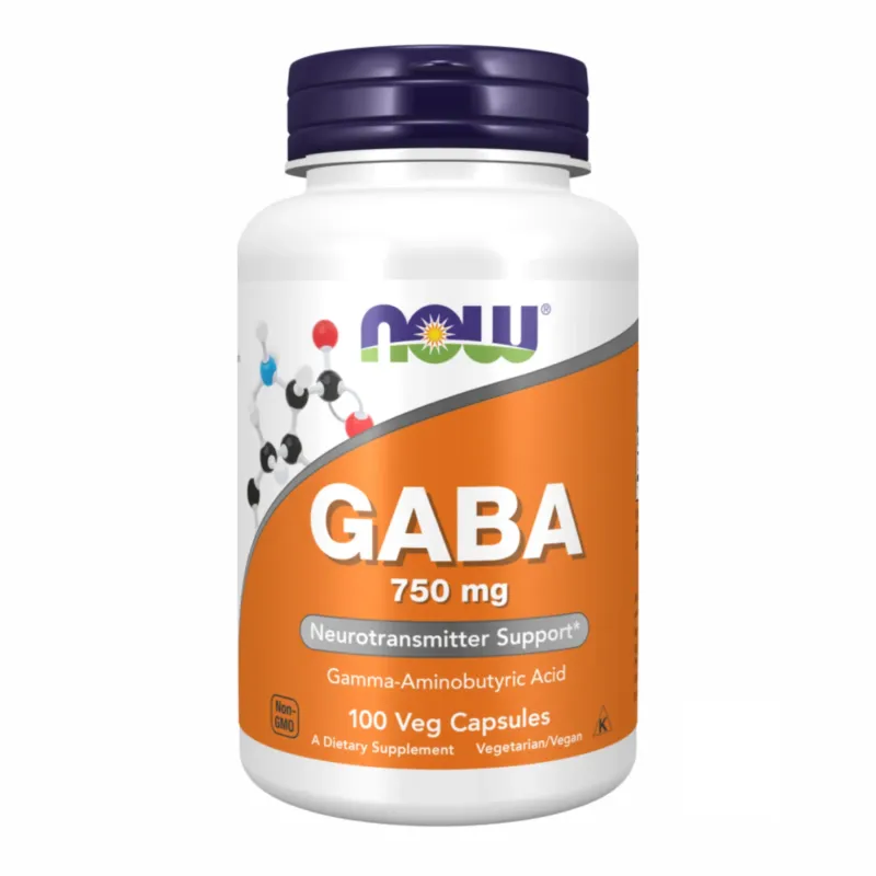 NOW Foods GABA 750 мг, 100 вег. капс.