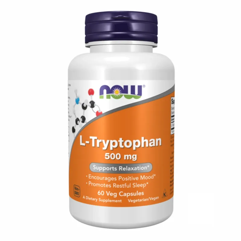 NOW Foods L-Tryptophan 500 мг, 60 вег. капс.
