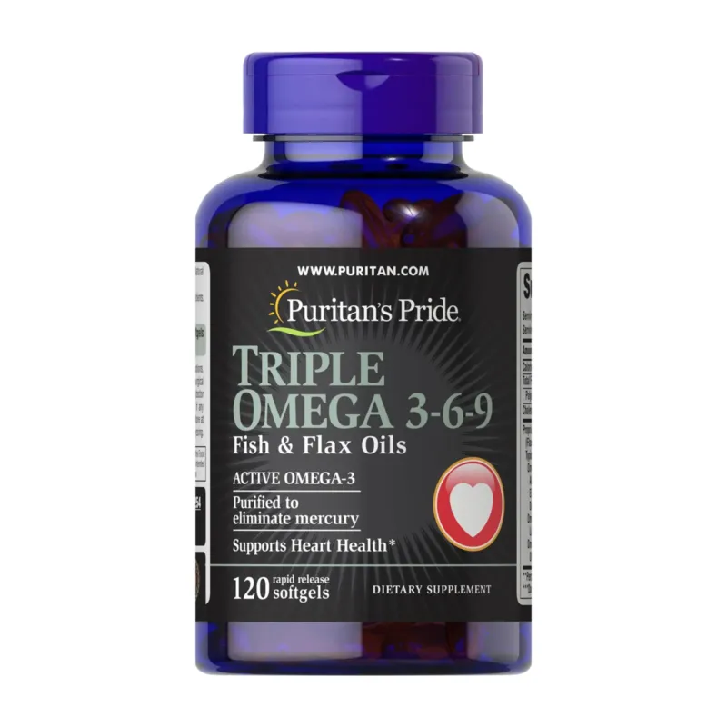 Puritans Pride Triple Omega 3-6-9 Fish & Flax Oils, 120 гел. капс.